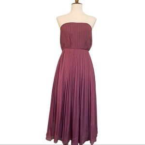 TIBI Strapless Accordian Pleated Midi Dress [Sz 0]